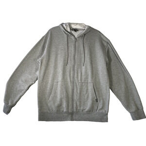 Eddie Bauer Hoodie Mens Size M Gray Long Sleeve Drawstring Hood Full Zip